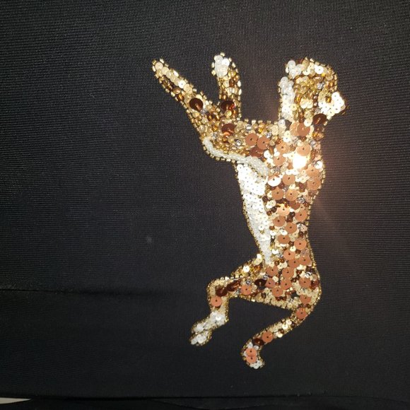 Robbie Bee black CHEETAH top sequined MEDIUM NICE! - Picture 4 of 6